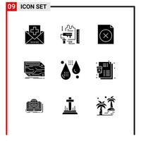 Set of 9 Modern UI Icons Symbols Signs for memory custom brush component file Editable Vector Design Elements