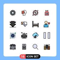 Set of 16 Modern UI Icons Symbols Signs for maps sport rating game shirt Editable Creative Vector Design Elements