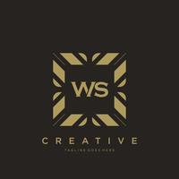 WS initial letter luxury ornament monogram logo template vector