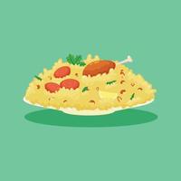 Biryani background. Design with cartoon style. vector