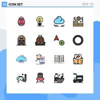 Universal Icon Symbols Group of 16 Modern Flat Color Filled Lines of farm agriculture wind startup career Editable Creative Vector Design Elements