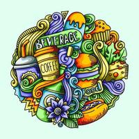 Food and Beverage Doodle Vector Element Design Illustration