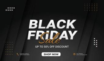 Black friday super sale banner  with abstract black shapes background vector