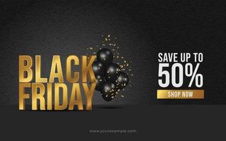 realistic affect 3d black friday banner template vector
