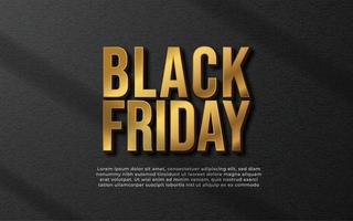 Black friday sale banner template 3d simple text  with background wall effect realistic vector