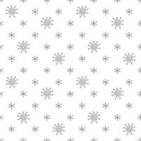 Winter pattern with hand drawn snowflakes. Cute monochrome design. Merry Christmas and Happy New Year background. vector