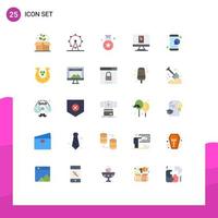 Set of 25 Modern UI Icons Symbols Signs for service online award medical envelope Editable Vector Design Elements