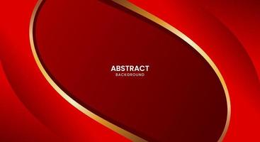 Abstract red with golden line background vector