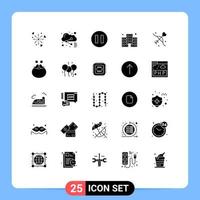 25 iconos creativos signos y símbolos modernos de bigote matrimonio círculo amor base de datos elementos de diseño vectorial editables vector