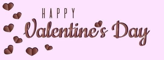 Valentine s Day banner. Greeting card for Valentine s Day with hearts on a pink background. vector