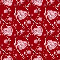 Heart shaped cookies seamless pattern for valentine s day. Pattern for Wrapping paper, postcards, textiles, wallpapers, fabrics, etc. Cartoon style, vector illustration.