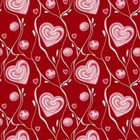 Heart shaped cookies seamless pattern for valentine s day. Pattern for Wrapping paper, postcards, textiles, wallpapers, fabrics, etc. Cartoon style, vector illustration.