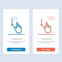 Down Finger Gesture Gestures Hand  Blue and Red Download and Buy Now web Widget Card Template vector