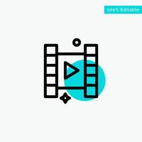 Video Play Film turquoise highlight circle point Vector icon