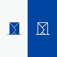 Email Envelope Mail Message Sent Line and Glyph Solid icon Blue banner Line and Glyph Solid icon Blue banner vector