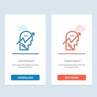 Arrow Chart Human Knowledge Mind   Blue and Red Download and Buy Now web Widget Card Template vector