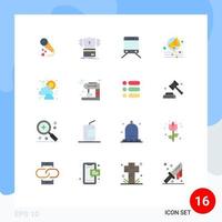 16 Thematic Vector Flat Colors and Editable Symbols of sunny shout hacking campaign travel Editable Pack of Creative Vector Design Elements