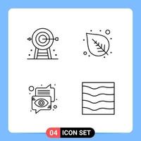 4 Line Black Icon Pack Outline Symbols for Mobile Apps isolated on white background. 4 Icons Set. vector