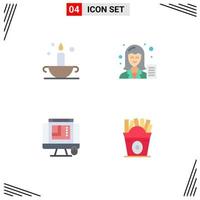 4 Flat Icon concept for Websites Mobile and Apps aladdin css design lamp copywriter web graphics Editable Vector Design Elements