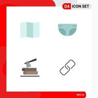 User Interface Pack of 4 Basic Flat Icons of location wood child ax paper Editable Vector Design Elements