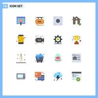 16 Universal Flat Colors Set for Web and Mobile Applications map house sale estate buildings Editable Pack of Creative Vector Design Elements