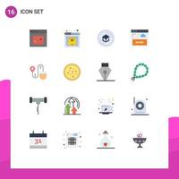 paquete de iconos de vector de stock de 16 signos y símbolos de línea para compartir educación compartir escuela paquete editable de elementos de diseño de vector creativo