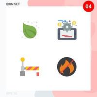 4 Thematic Vector Flat Icons and Editable Symbols of camp station tree online evaluation fire Editable Vector Design Elements