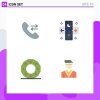 Modern Set of 4 Flat Icons and symbols such as answer circle astrology zodiac shape Editable Vector Design Elements