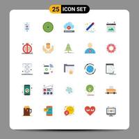 Set of 25 Modern UI Icons Symbols Signs for browser photo file gallery pencil Editable Vector Design Elements