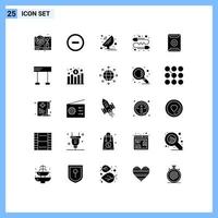 Stock Vector Icon Pack of 25 Line Signs and Symbols for field gossip radar direct buzz Editable Vector Design Elements