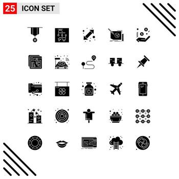 25 iconos creativos signos y símbolos modernos de diseño de flecha de marco de texto elementos de diseño vectorial editables vector