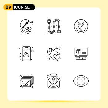 9 Outline concept for Websites Mobile and Apps google app business trade inr Editable Vector Design Elements