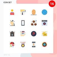 16 Creative Icons Modern Signs and Symbols of user digital bread art media player Editable Pack of Creative Vector Design Elements