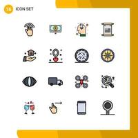 Set of 16 Modern UI Icons Symbols Signs for usa text loan scroll opinion Editable Creative Vector Design Elements