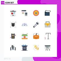 16 Flat Color concept for Websites Mobile and Apps pollution gas service network folder Editable Pack of Creative Vector Design Elements