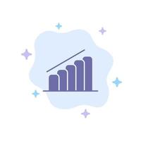 gráfico informe de progreso análisis icono azul sobre fondo de nube abstracta vector