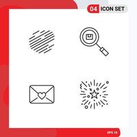 Modern Set of 4 Filledline Flat Colors and symbols such as factom mail crypto currency find heart Editable Vector Design Elements