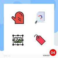 Universal Icon Symbols Group of 4 Modern Filledline Flat Colors of drink creative meal financial picture Editable Vector Design Elements