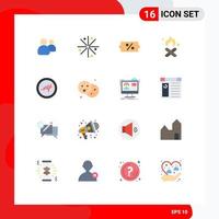 User Interface Pack of 16 Basic Flat Colors of pulse smoke discount pollution fire Editable Pack of Creative Vector Design Elements