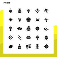 25 conjunto de iconos pongal plantilla de ilustración de vector de icono de glifo sólido para ideas web y móviles para empresa comercial