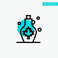 Beverage Kettle Water Water Pot Leaf turquoise highlight circle point Vector icon