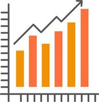 Graph Analytics Business Diagram Marketing Statistics Trends  Flat Color Icon Vector icon banner Template