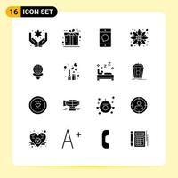 Set of 16 Modern UI Icons Symbols Signs for sport thanksgiving communication sunflower autumn Editable Vector Design Elements
