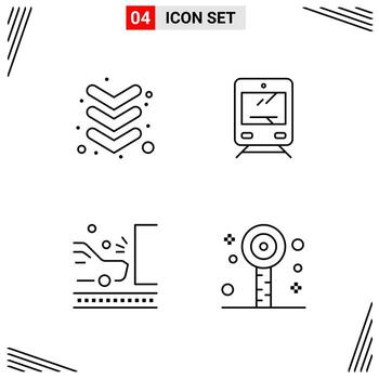 4 Icons Line Style. Grid Based Creative Outline Symbols for Website Design. Simple Line Icon Signs Isolated on White Background. 4 Icon Set. vector