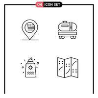 4 Universal Filledline Flat Colors Set for Web and Mobile Applications american fountain sign oil romance Editable Vector Design Elements
