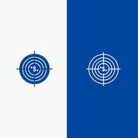 Target Aim Business Cash Financial Funds Hunting Money Line and Glyph Solid icon Blue banner Line and Glyph Solid icon Blue banner vector