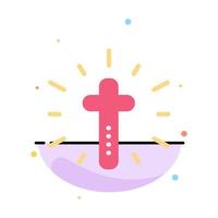 Celebration Christian Cross Easter Abstract Flat Color Icon Template vector
