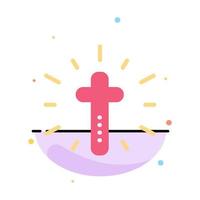 Celebration Christian Cross Easter Abstract Flat Color Icon Template vector