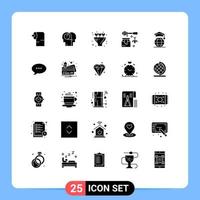 25 iconos creativos signos y símbolos modernos de graduación flores de internet elementos de diseño vectorial editables vector