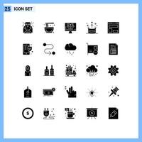 Group of 25 Solid Glyphs Signs and Symbols for blog layout ui digital law online export arrow Editable Vector Design Elements